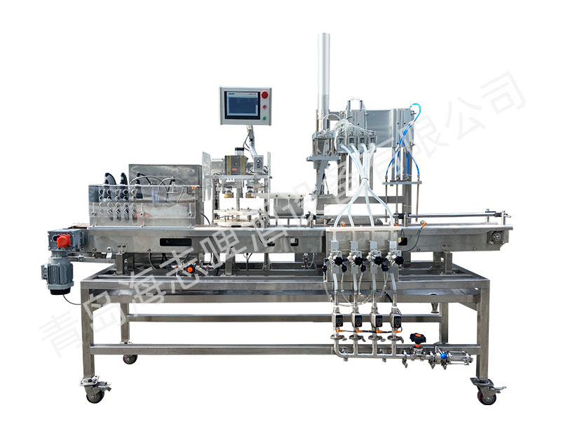 4-head can filling and cap integrated machine